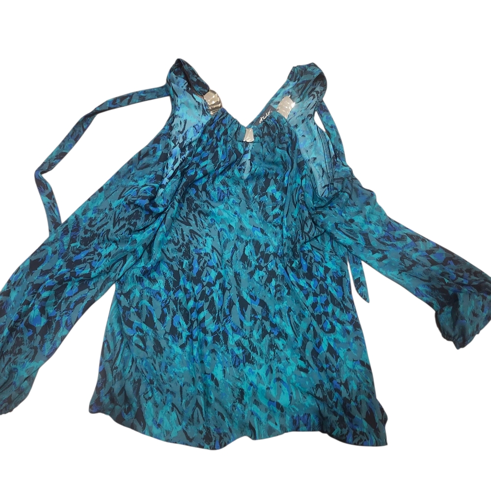 Elegant Blue Patterned Women's Top
